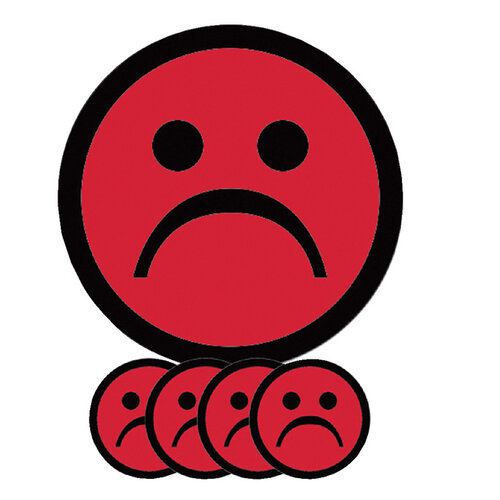 Smit Visual Aimant Smiley 7,5cm émotion triste rouge