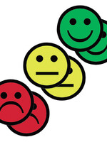 Smit Visual Aimant Smiley 7,5cm 2x jaune 2x vert 2x rouge