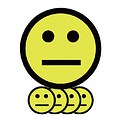 Smit Visual Aimant Smiley 2,5cm émotion neutre jaune