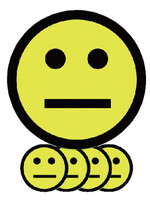 Smit Visual Aimant Smiley 2,5cm émotion neutre jaune