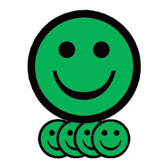 Aimant Smiley 2,5cm émotion content vert