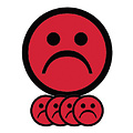 Smit Visual Aimant Smiley 2,5cm émotion triste rouge