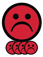 Smit Visual Aimant Smiley 2,5cm émotion triste rouge