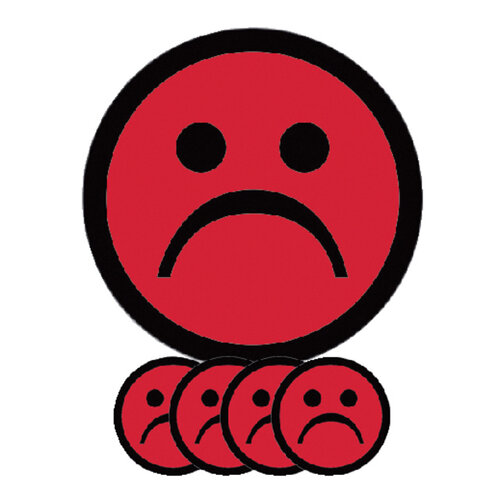Smit Visual Aimant Smiley 2,5cm émotion triste rouge