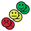 Smit Visual Aimant Smiley 2,5cm 2x jaune 2x vert 2x rouge