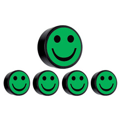 Magneet smiley 35mm groen
