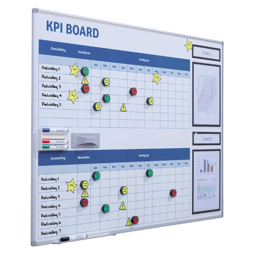 Smit Visual Kpi bord + starterkit visual management 90x120cm