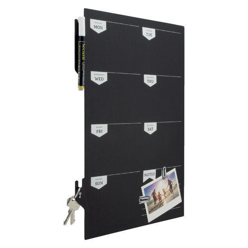Securit Krijtbord securit silhouette weekplanner zwart + 1 marker