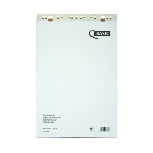 Qbasic Papier chevalet Qbasic 65x95cm non plié uni/quadrillé 40 feuilles