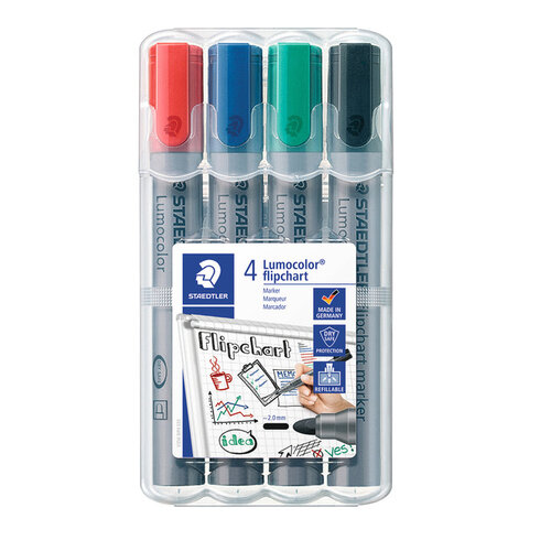 Staedtler Marqueur chevalet Staedtler 356 Ogive 2mm 4 pièces ass