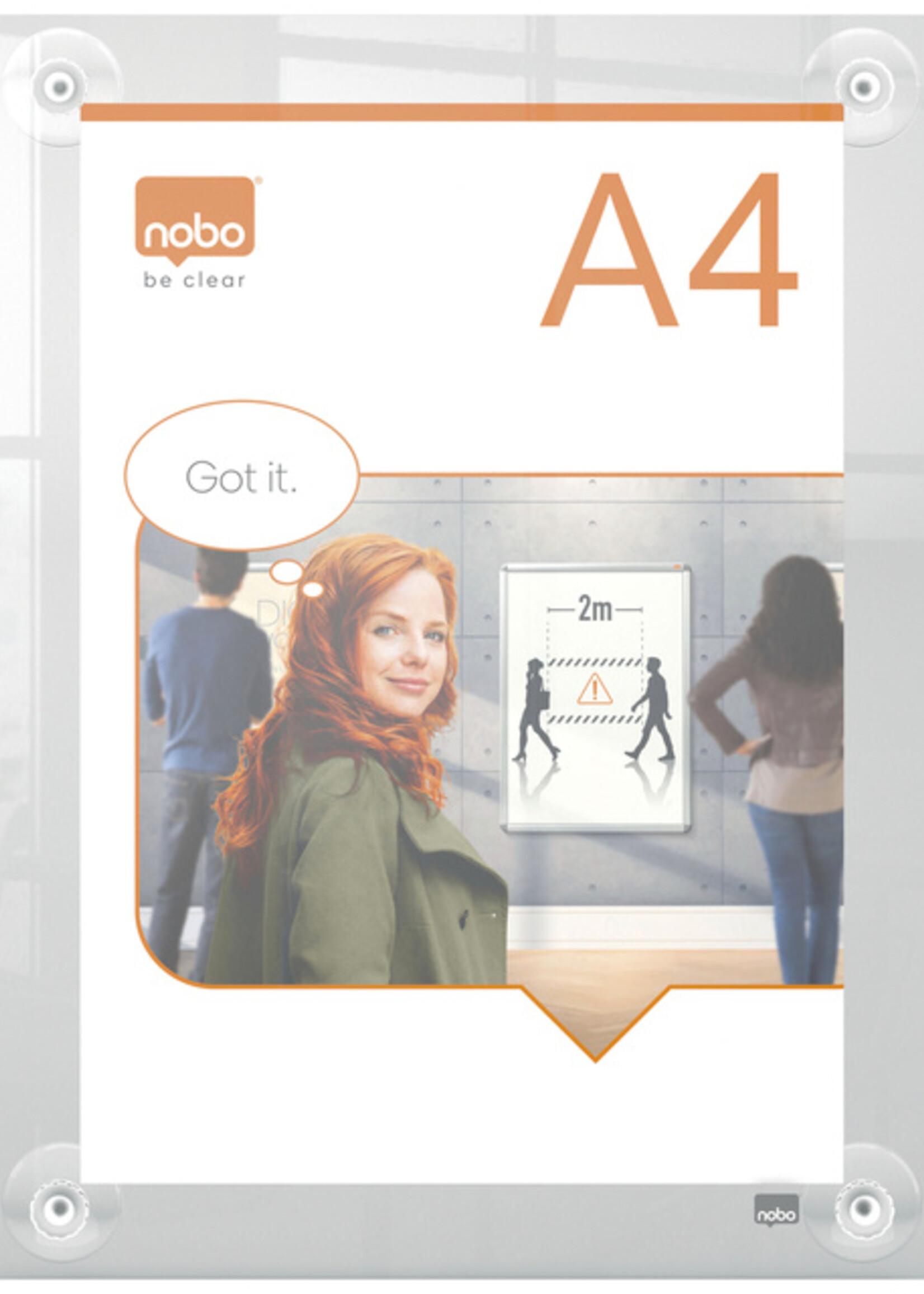 Nobo Infobord Nobo Premium Plus A4 acryl wand verplaatsbaar