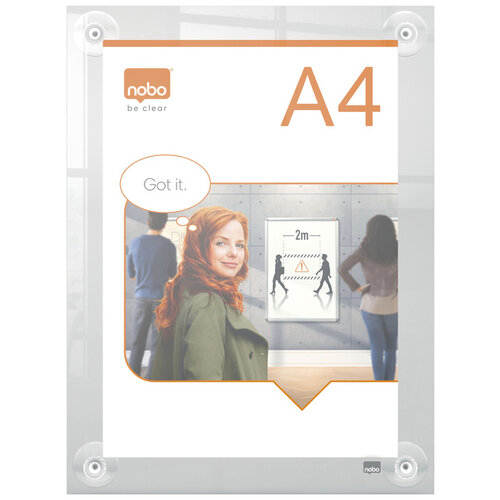 Nobo Infobord Nobo Premium Plus A4 acryl wand verplaatsbaar