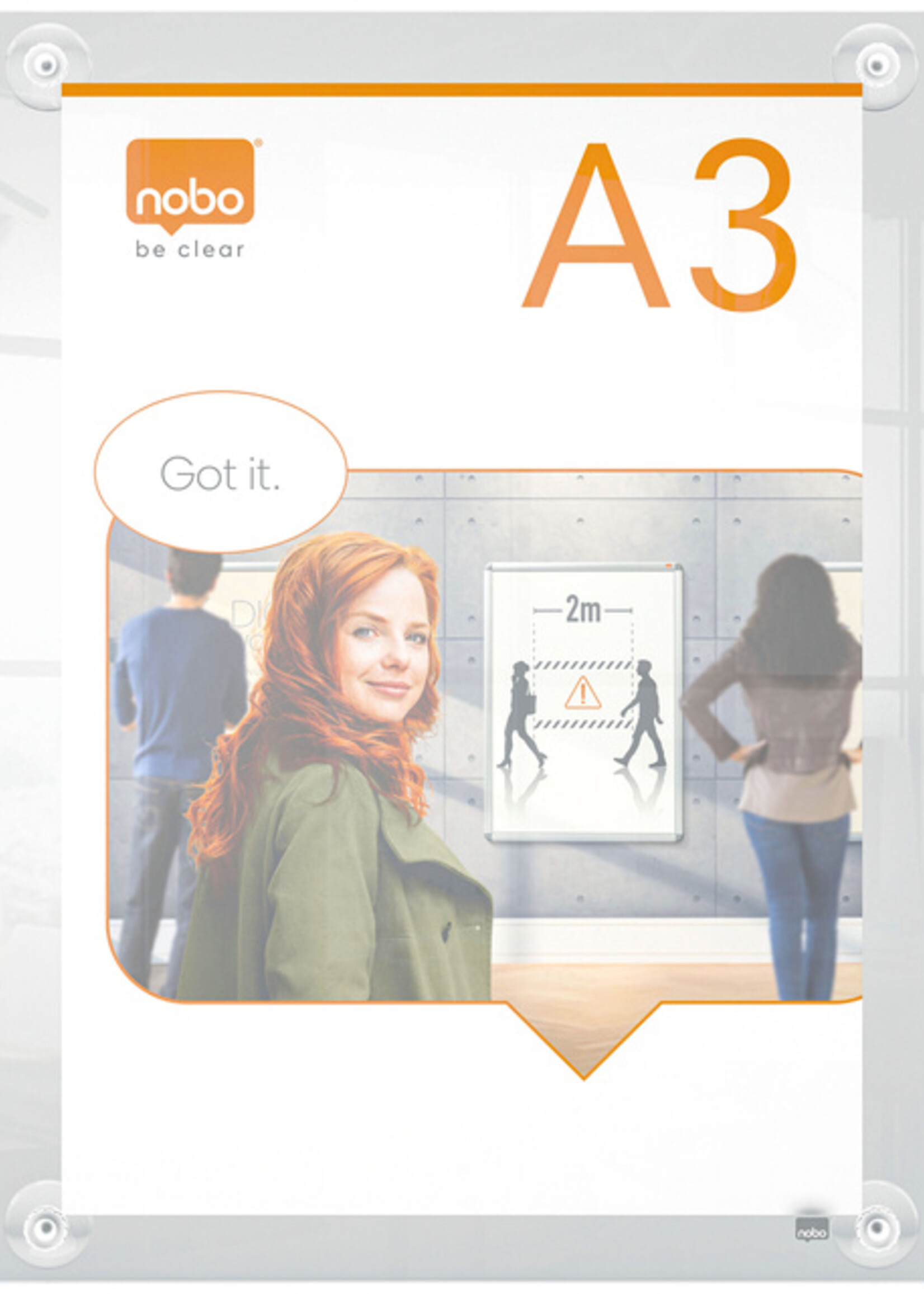 Nobo Infobord Nobo Premium Plus A3 acryl wand verplaatsbaar