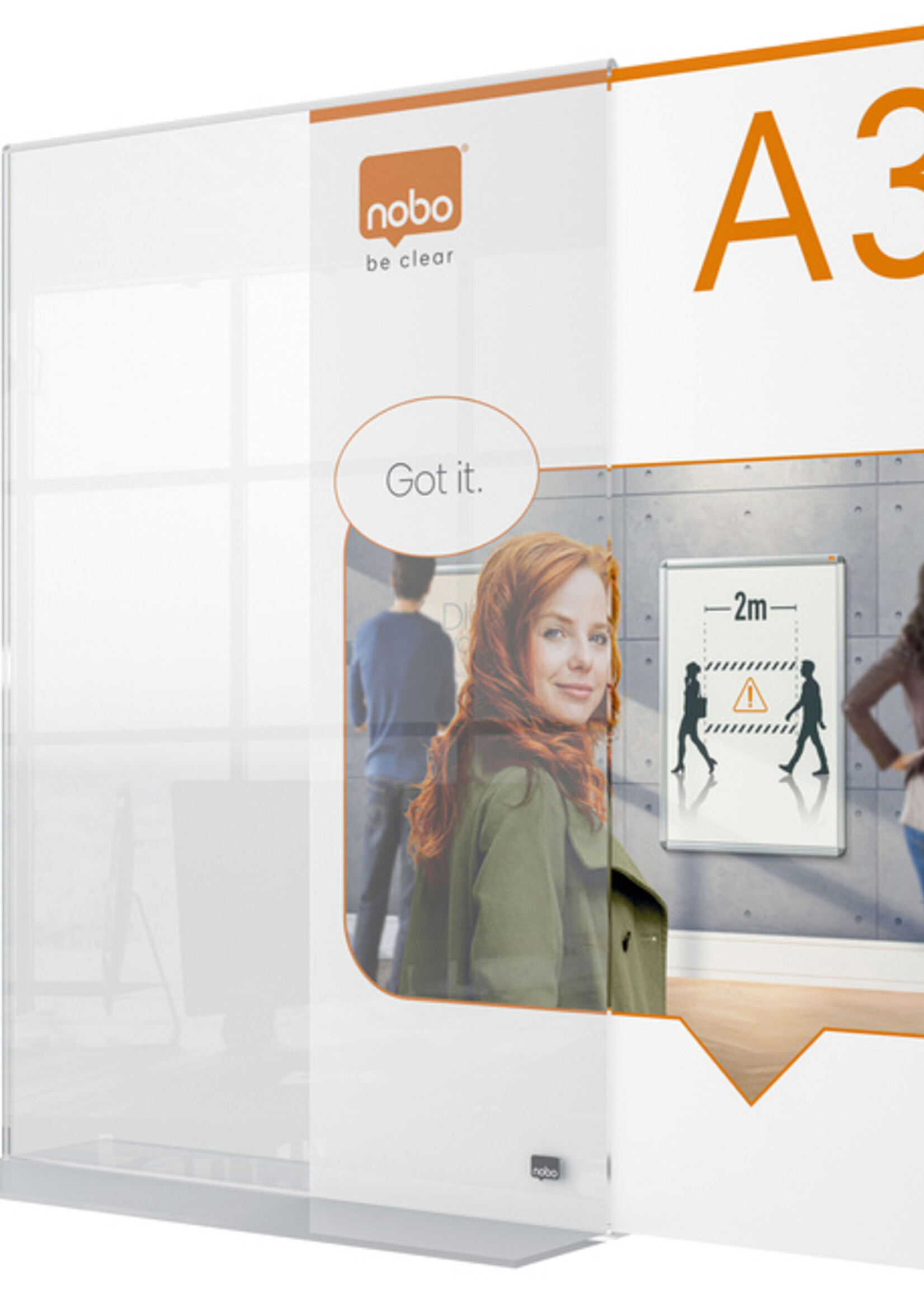 Nobo Infobord Nobo Premium Plus A3 acryl vrijstaand