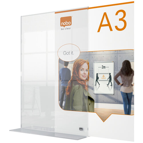 Nobo Porte-affiche Nobo Premium Plus A3 acrylique autoportant