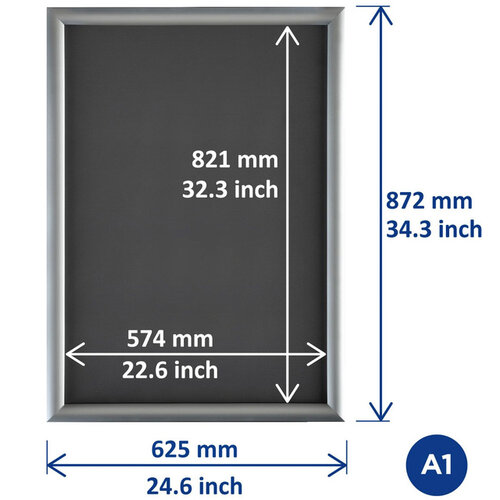 Europel Porte-affiche clipsable Europel A1 25mm