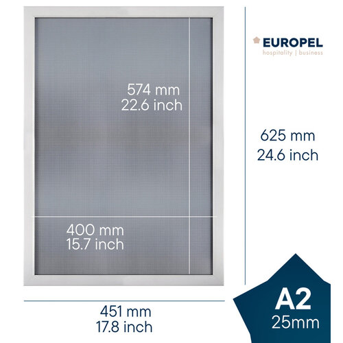 Europel Cadre clipsable Europel A2 25mm blanc mat