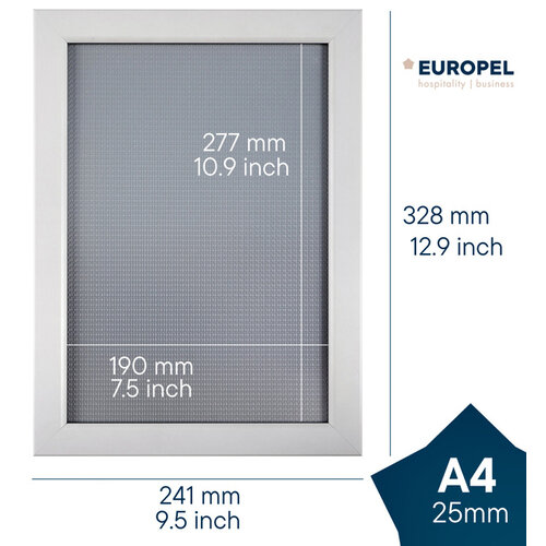 Europel Cadre clipsable Europel A4 25mm blanc mat