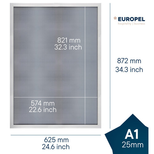 Europel Kliklijst Europel A1 25mm mat wit