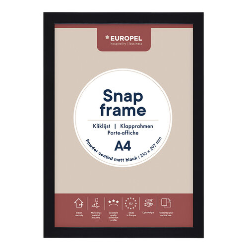 Europel Cadre clipsable Europel A4 25mm noir mat