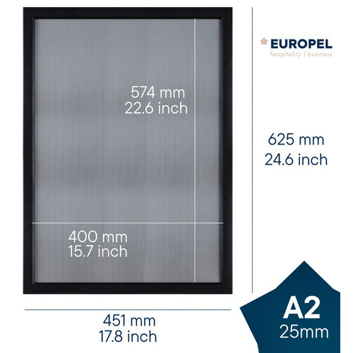 Europel Kliklijst Europel A2 25mm mat zwart