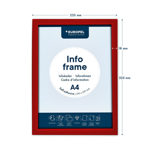 Europel Cadre info Europel autocollant A4 rouge