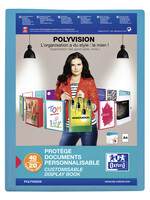 Oxford Chemise de présentation Oxford Polyvision A4 20 pochettes PP bleu