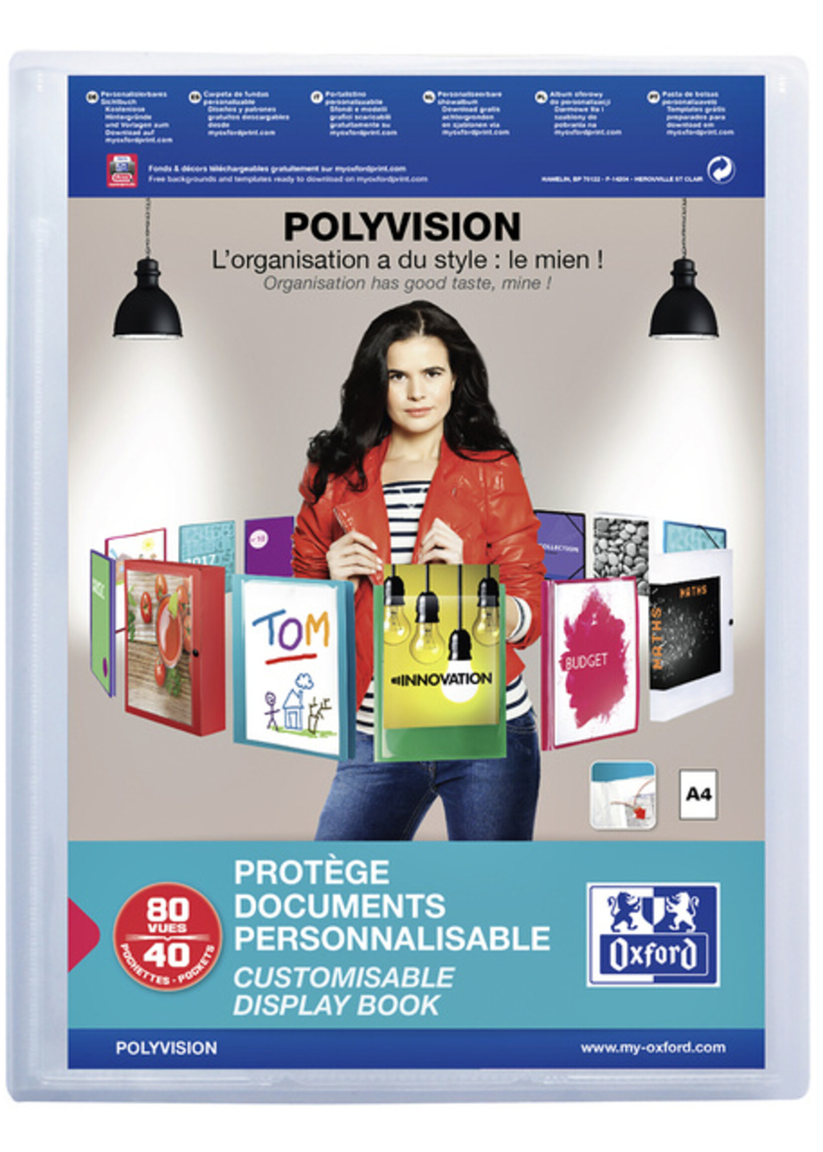 Oxford Chemise de présentation Oxford Polyvision 40-pochettes transparent