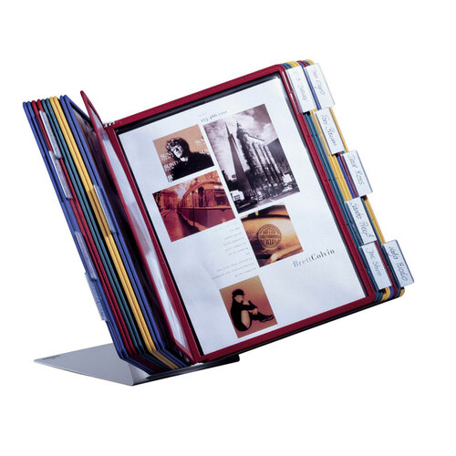 Durable Support de présentation bureau Durable Vario avec 20 pochettes A4 métal
