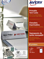 Avery Porte-noms de table Avery L4795-20 180x60mm blanc 40 pièces