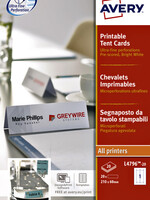 Avery Porte-noms de table Avery L4796-20 210x60mm blanc 20 pièces