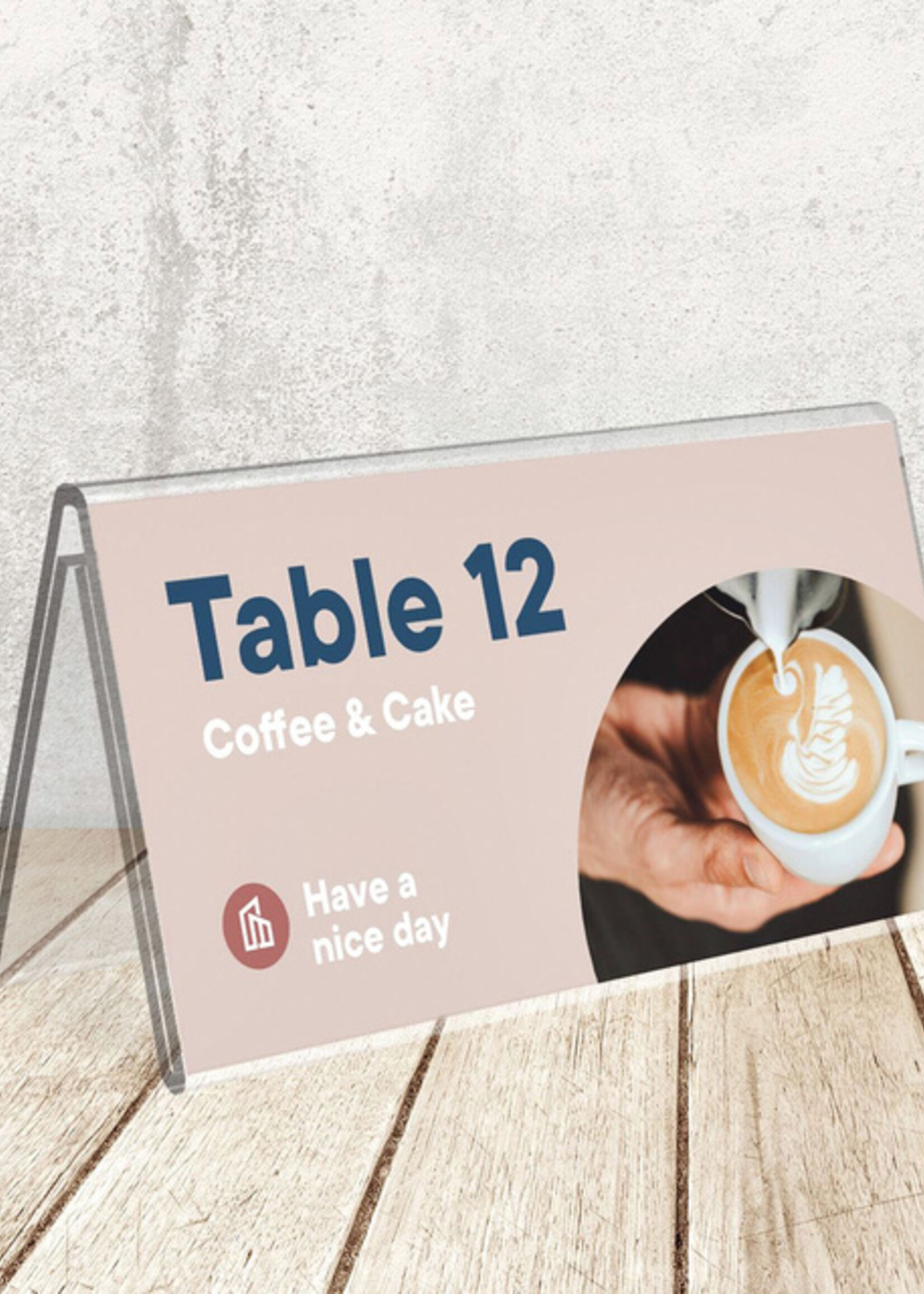 Europel Porte-nom de table Europel en V 150x70mm acryl