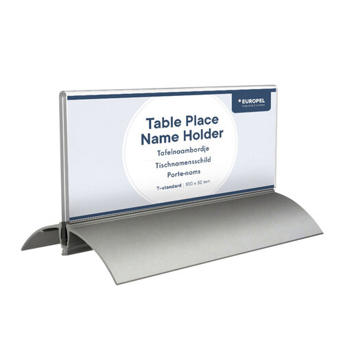 Europel Porte-nom de table Europel 61x150mm acryl et aluminium 2 pièces