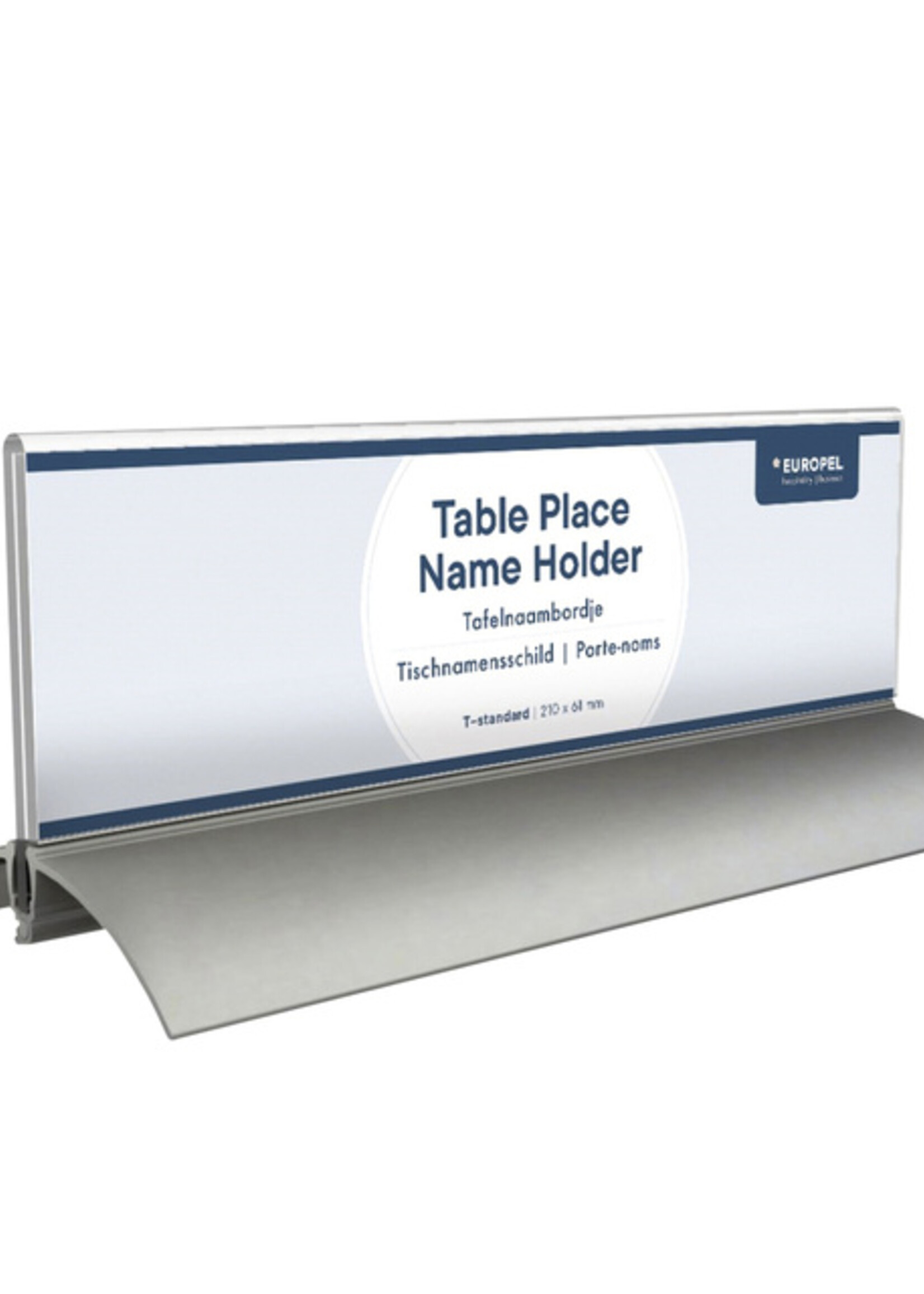 Europel Porte-nom de table Europel 61x210mm acryl et aluminium