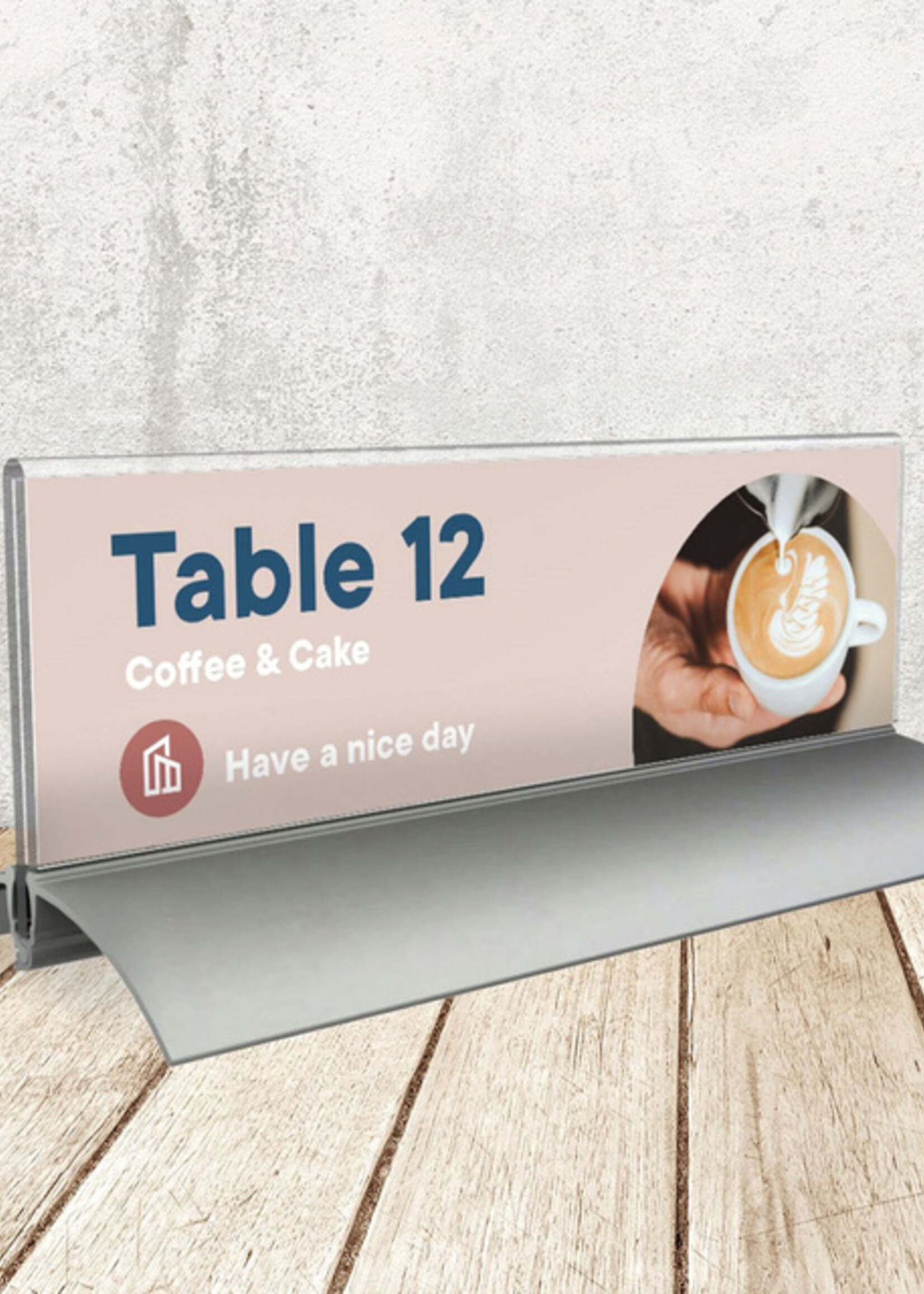 Europel Tafelnaambord Europel 2 61x210mm acryl aluminium