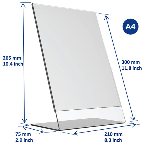 Europel Kaarthouder Europel L-standaard A4 staand acryl