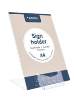 Europel Présentoir de table Europel support L A4 portrait acrylique avec bac cartes de visite