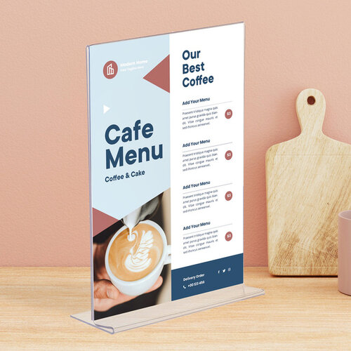 Europel Présentoir de table Europel en T A4 portrait acryl