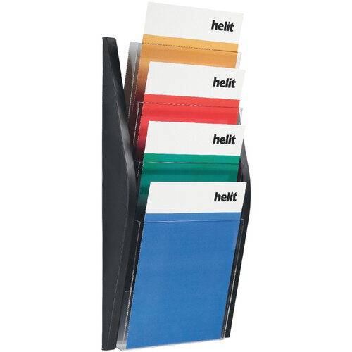 Helit Folderhouder Helit wand 4xA4 zwart