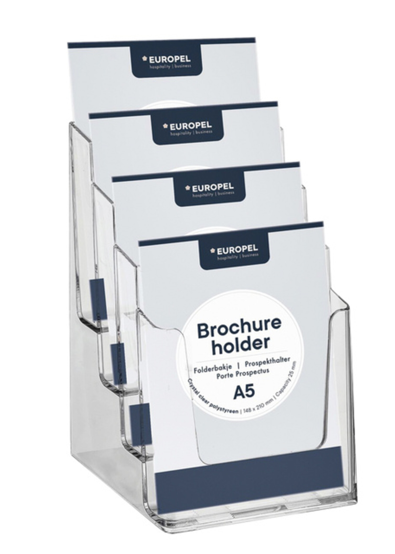 Europel Porte-brochures Europel 4 compartiments A5 acryl