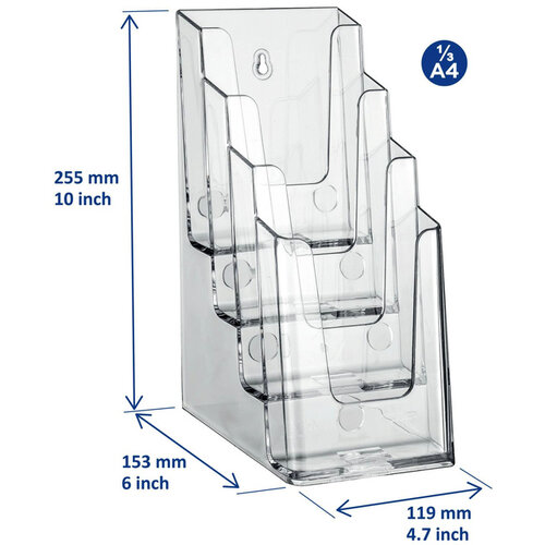 Europel Folderhouder Europel 4 vaks 1/3 A4 transparant