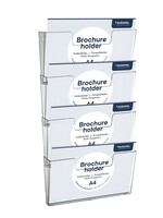 Europel Folderhouder Europel 4x A4 wand liggend koppelbaar transparant