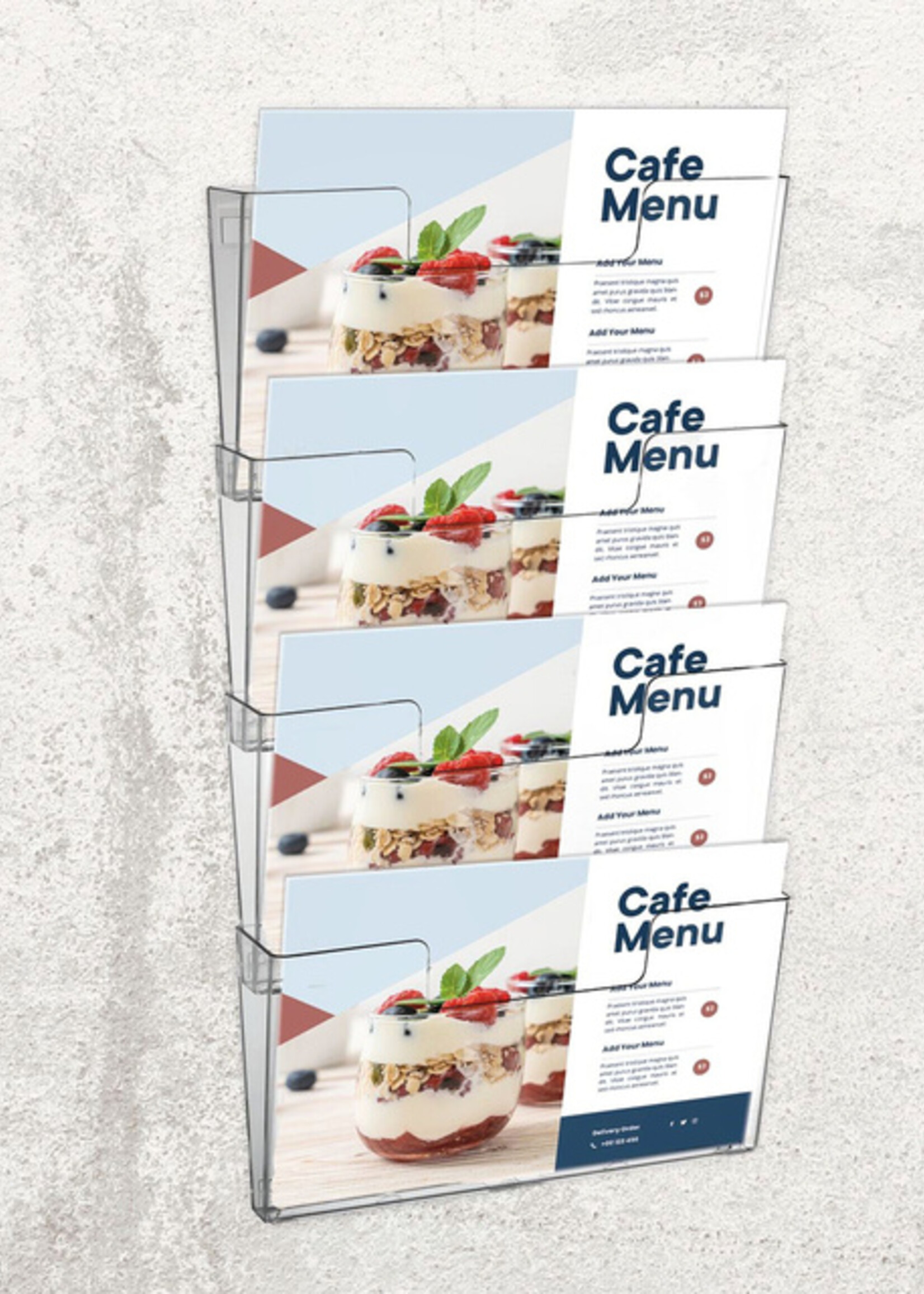 Europel Porte-brochures mural Europel Paysage à coupler transparent