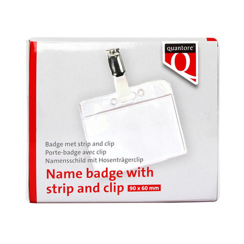 Quantore Badge Quantore met clip 60x90mm