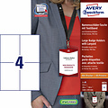 Avery Badge Avery 4834 A6 porte-badge+bristols 10 pièces