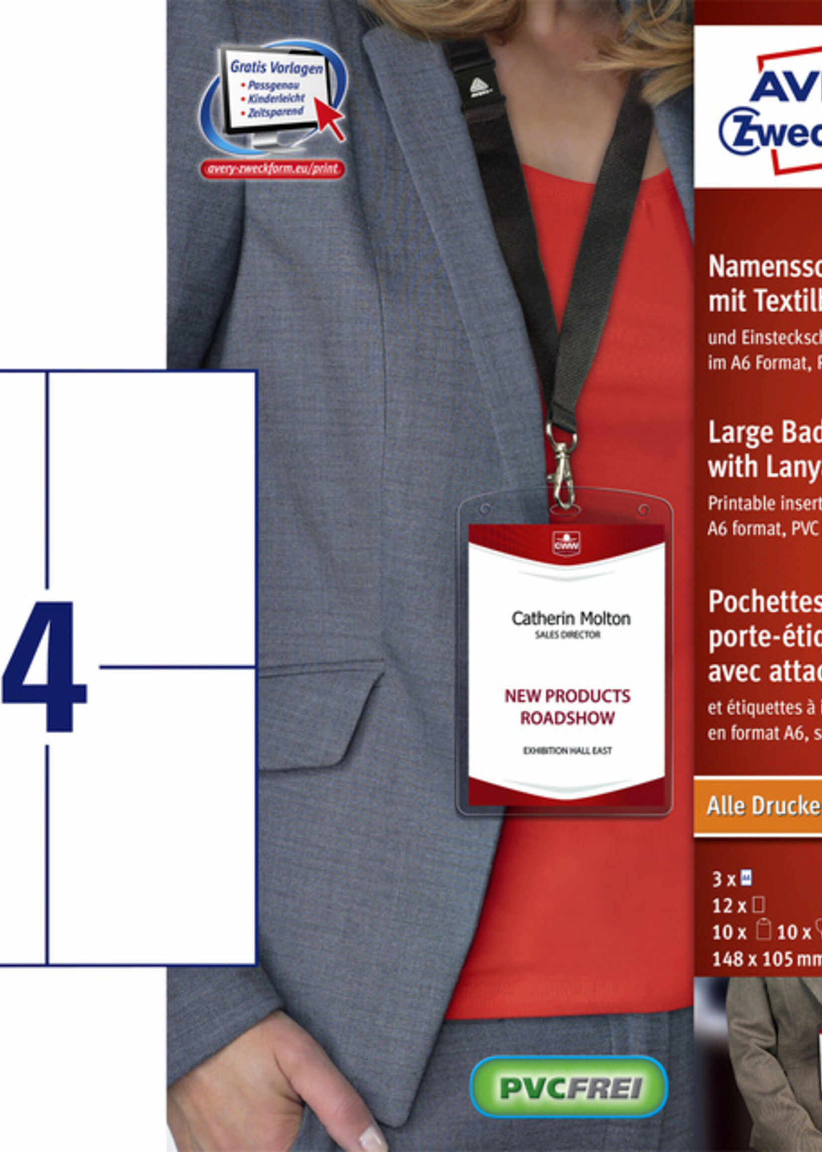 Avery Badge Avery 4834 A6 hoes + insteekkaarten 10 stuks