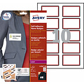 Avery Naambadge etiket Avery L4786-20 80x50mm rood kader 200stuks