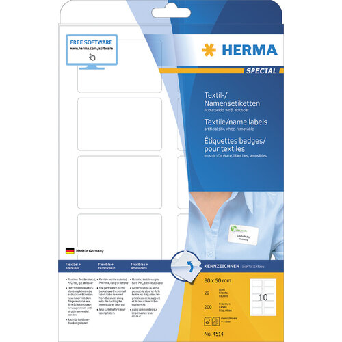 Herma Etiquette badge HERMA 4514 80x50mm blanc