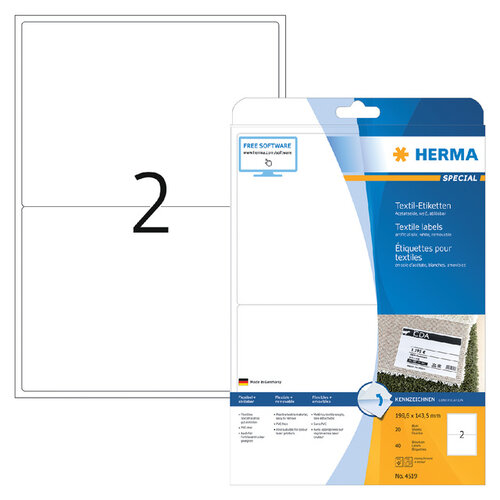Herma Etiquette badge HERMA 4519 199,6x143,5mm blanc