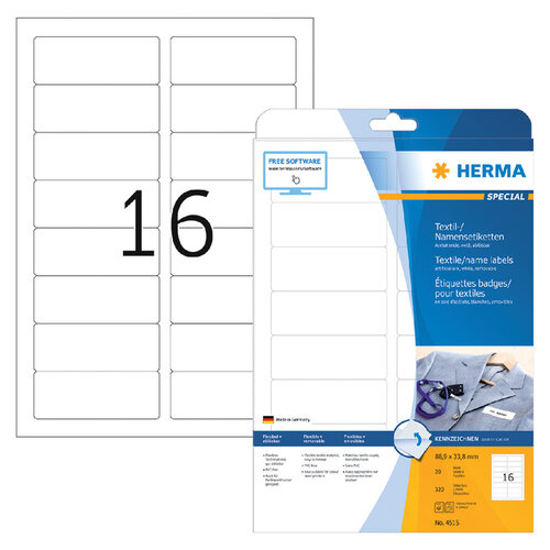 Herma Naambadge etiket HERMA 4515 88.9x33.8mm wit